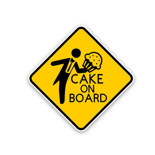 14.7CM*14.7CM CAKE ON BOARD  Decal Funny Car Sticker 12-40402