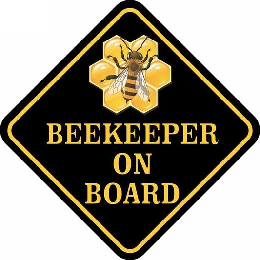 10CM*10CM Amusing BEEKEEPER ON BOARD Warning Mark  Car Sticker Motorcycle Parts C1-7376