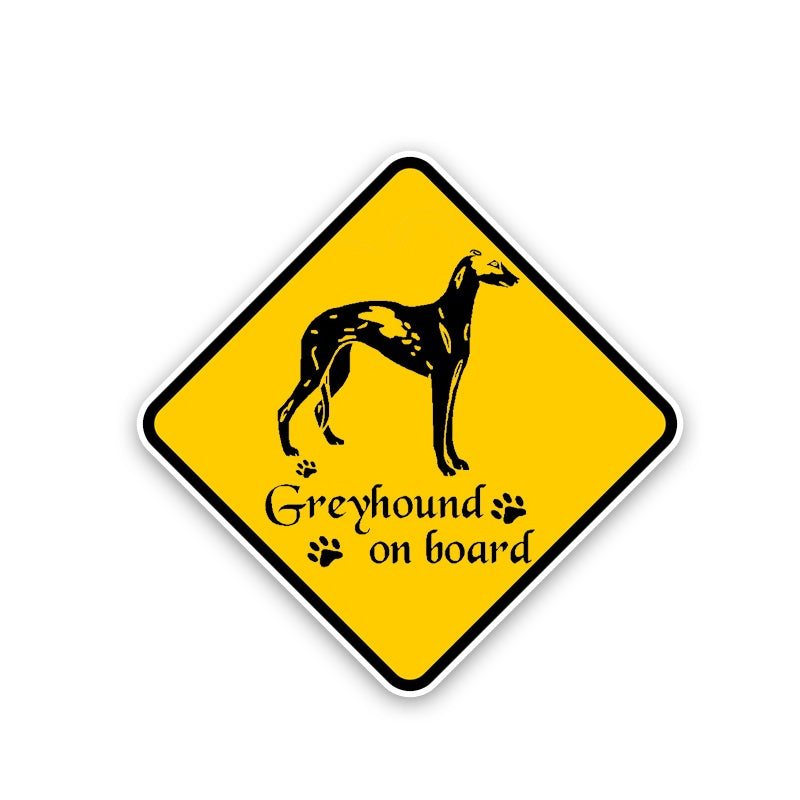 15.7CM*15.7CM Greyhound On Board Car Sticker Cute Dog  Decal 12-40193