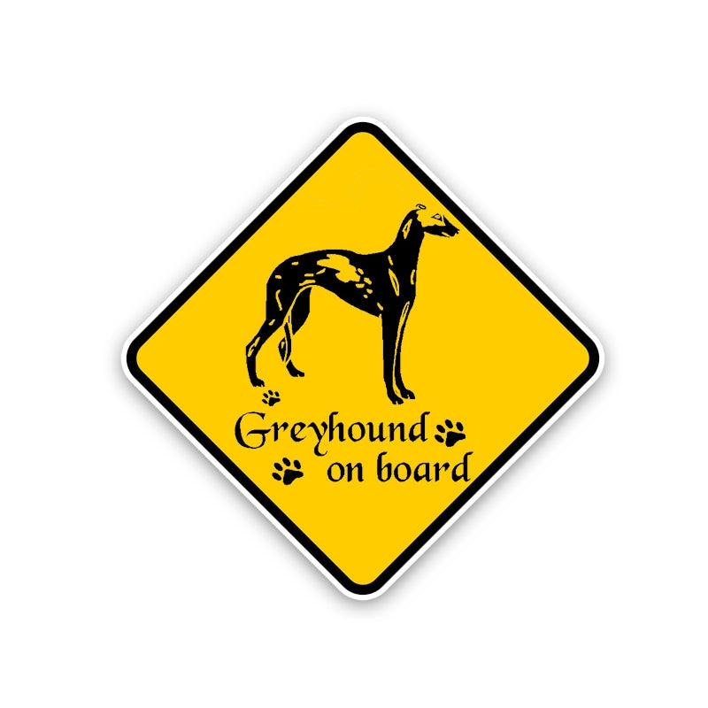 15.7CM*15.7CM Greyhound On Board Car Sticker Cute Dog  Decal 12-40193