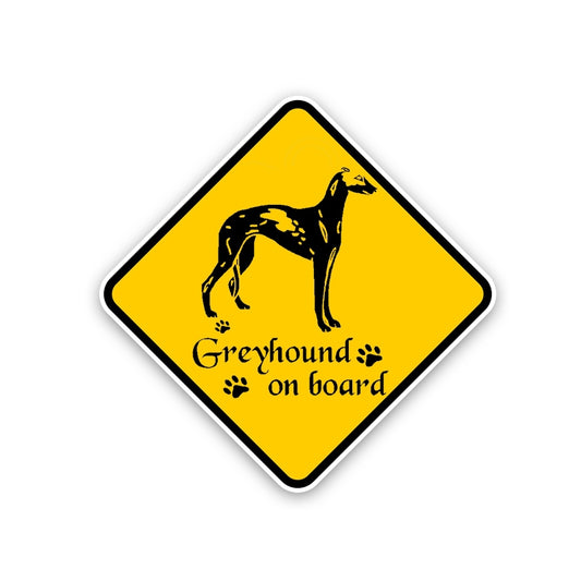 15.7CM*15.7CM Greyhound On Board Car Sticker Cute Dog  Decal 12-40193