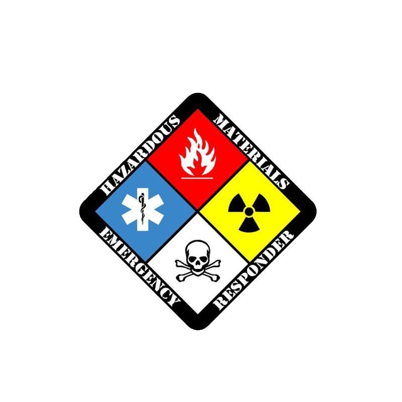 12.7CM*12.7CM Hazmat Materials Responder Emergency Car Sticker Firefighter Funny Decal  12-0711