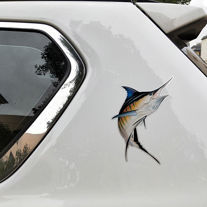 14CM*16.6CM Funny Marlin Fish Saltwater Car Sticker Decal  12-0646