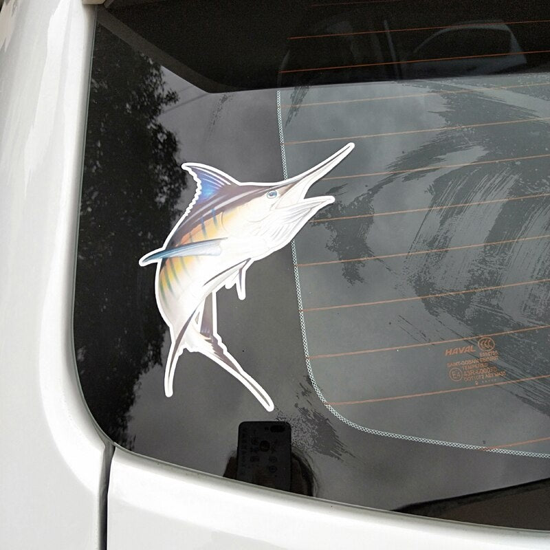 14CM*16.6CM Funny Marlin Fish Saltwater Car Sticker Decal  12-0646