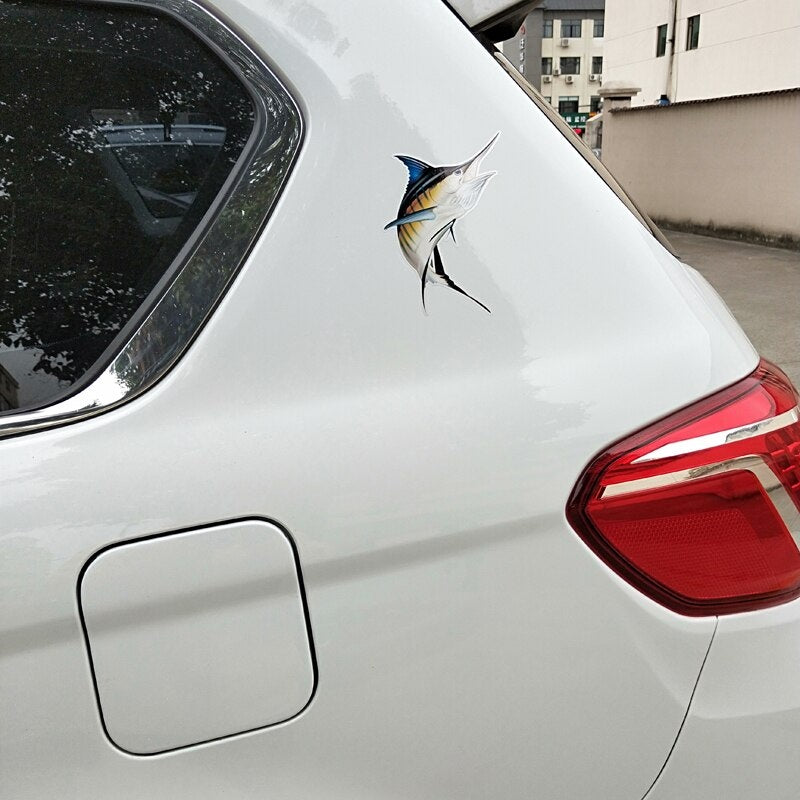 14CM*16.6CM Funny Marlin Fish Saltwater Car Sticker Decal  12-0646