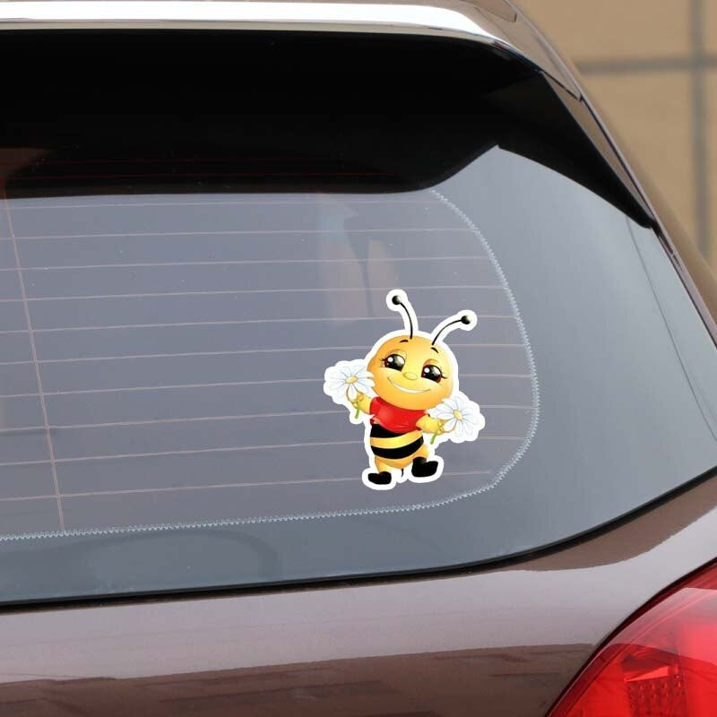 14CM*18.2CM A Happy Little Bee  Originality Car Sticker Decal 12-300560