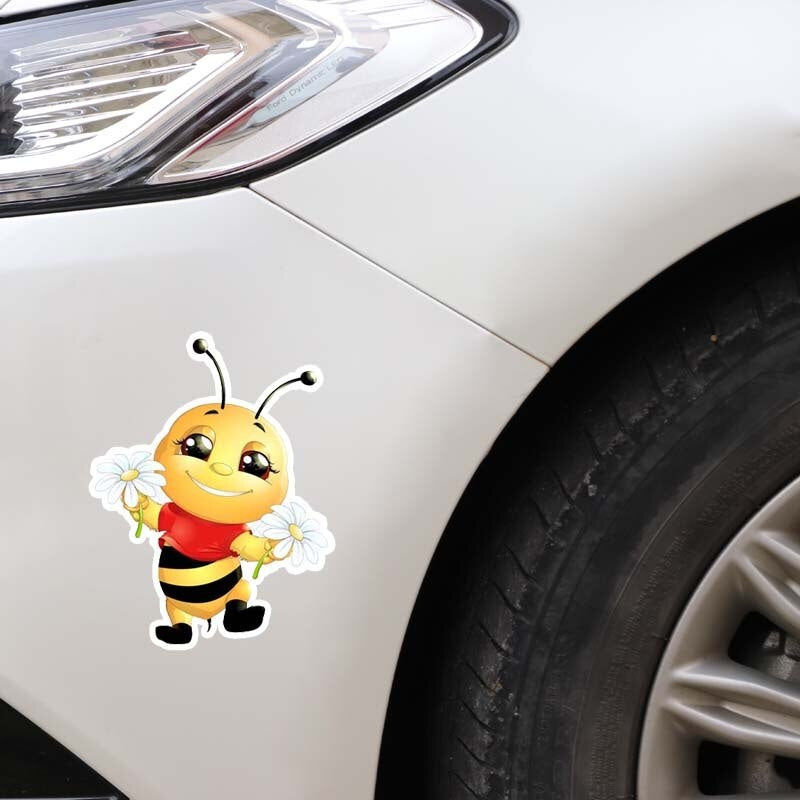14CM*18.2CM A Happy Little Bee  Originality Car Sticker Decal 12-300560