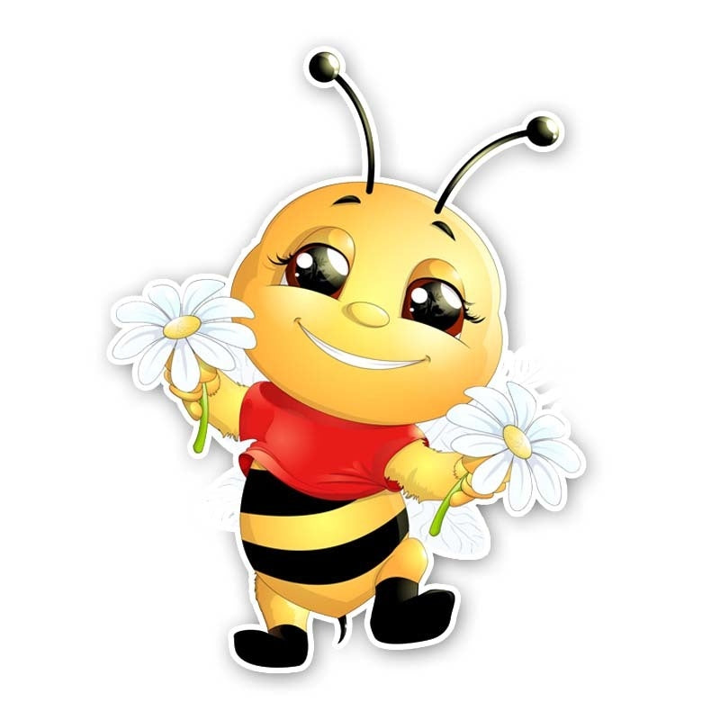 14CM*18.2CM A Happy Little Bee  Originality Car Sticker Decal 12-300560