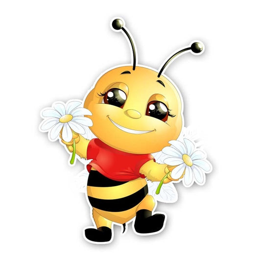 14CM*18.2CM A Happy Little Bee  Originality Car Sticker Decal 12-300560