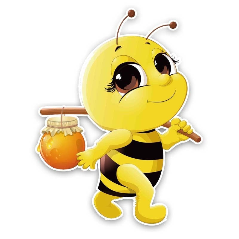 15.1CM*19.8CM Bees With Honey Decal  Car Sticker 12-300600