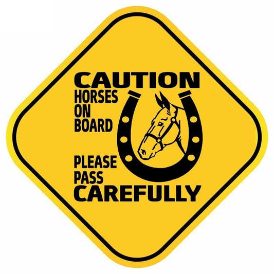15.5CM*15.5CM CAUTION HORSES ON BOARD PLEASE PASS CAREFULLY Car Sticker Decal  12-40504