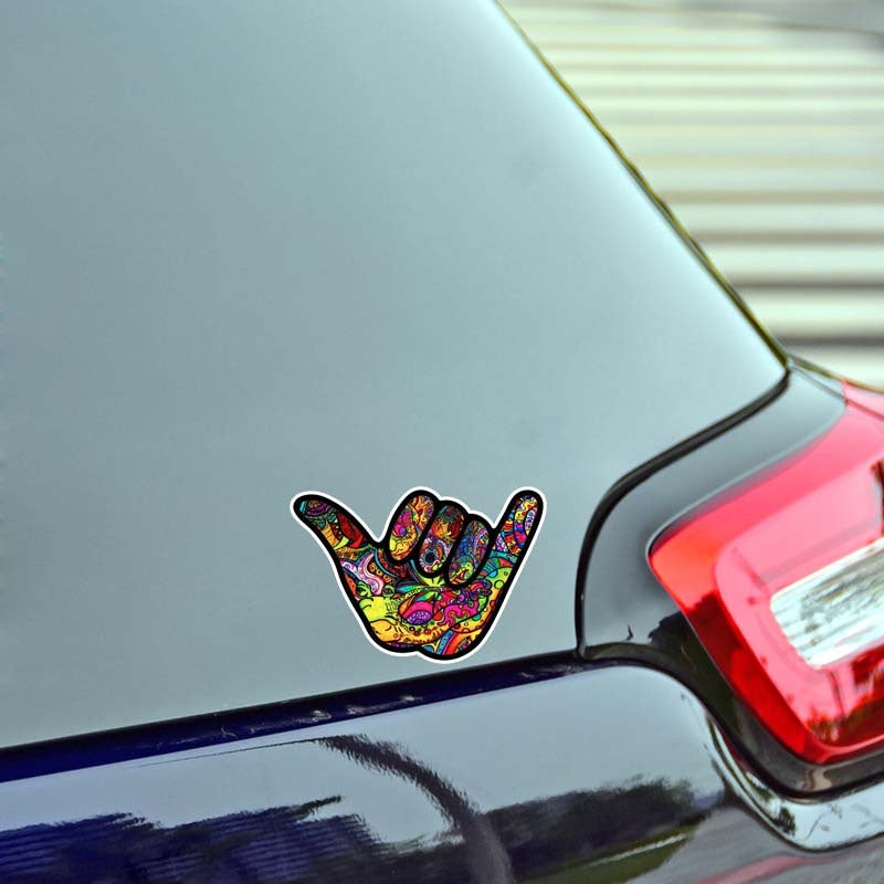 12.7CM*8.9CM Shaka Hang Loose Graffiti Car Sticker  Decal  12-0484