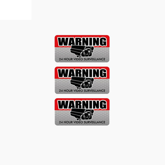 10CM*4.8CM 3X WARNING VIDEO SURVEILLANCE  Car Sticker Motorcycle Accessories C1-7683