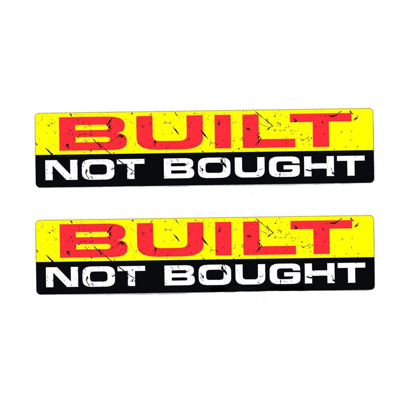 2X 18.5CM*4.1CM Funny Personality BUILT NOT BOUGHT Car Sticker Body  Decal 12-0003