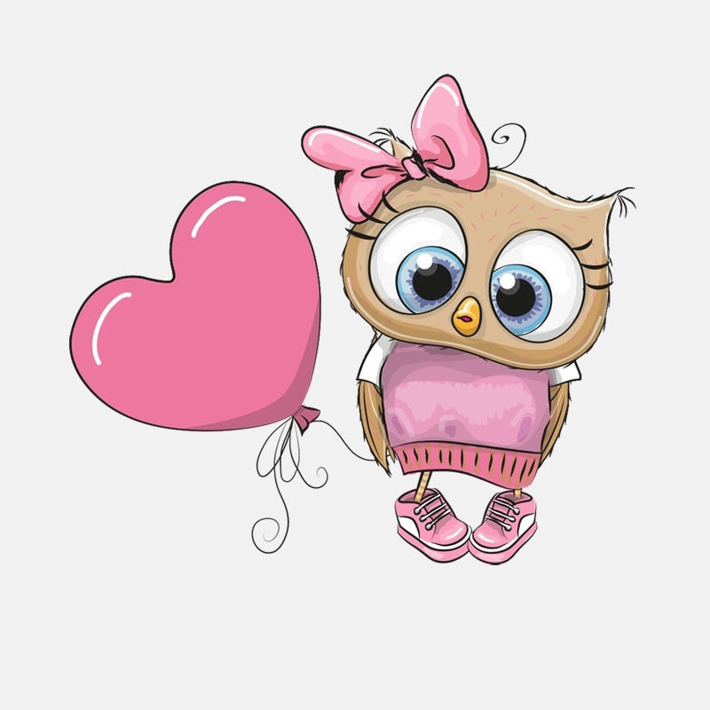13.2CM*11.5CM Owl Girl Pulling A Balloon   Window Decoration Car Sticker 11-01325