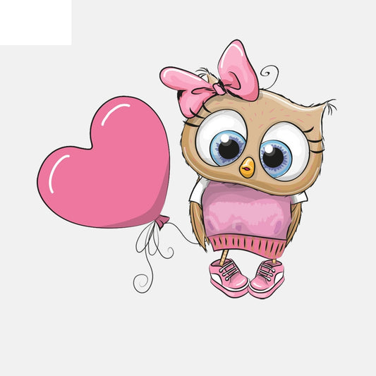 13.2CM*11.5CM Owl Girl Pulling A Balloon   Window Decoration Car Sticker 11-01325