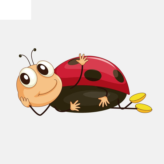 14CM*7CM Funny Lying Ladybug Decal  Motorcycle Car Sticker  11-00824