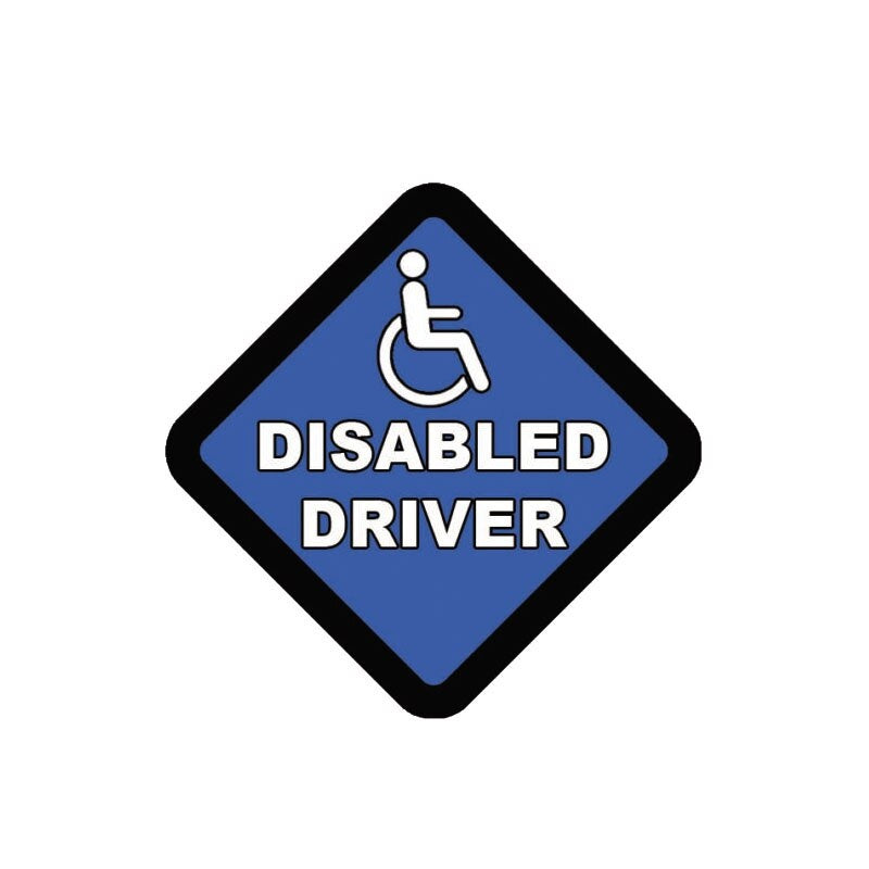 13CM*13CM Personality Car Caution DISABLED DRIVER Stickers  Decal 12-0348