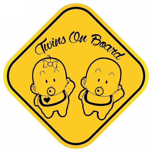 14.4CM*14.4CM Twins On Board Car Sticker  Lovely Baby Decal 12-40149