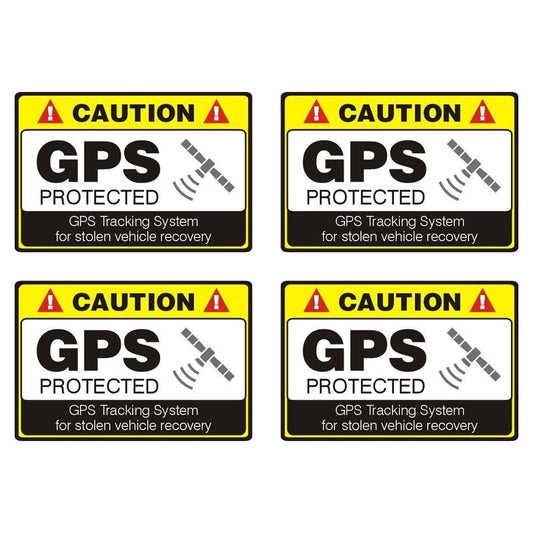 12CM*8.1CM 4X CAUTION GPS PROTECTED Car Sticker  Motorcycle Parts C1-7584