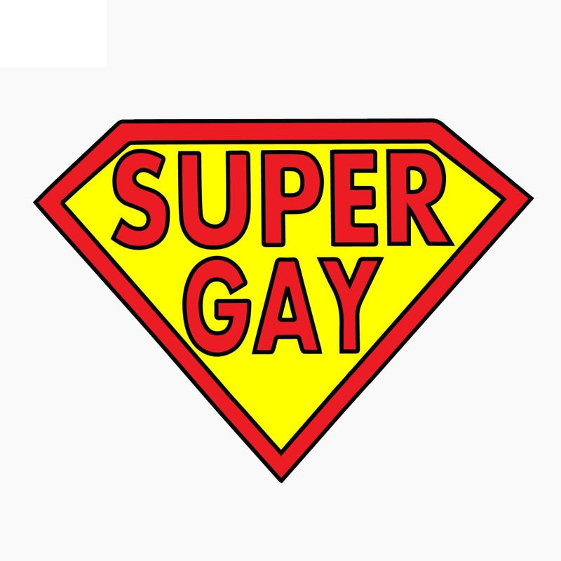 12.7CM*9.3CM Funny SUPER GAY Car Window  Car Sticker Motorcycle Accessories C1-7727