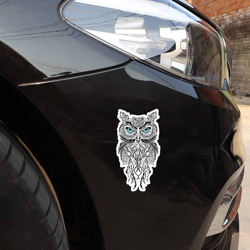 8.3CM*15.3CM Creative Blue Eye Owl  Motorcycle Car Sticker 11-01352