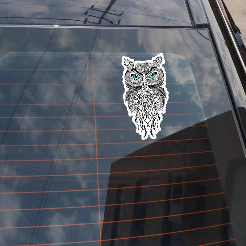 8.3CM*15.3CM Creative Blue Eye Owl  Motorcycle Car Sticker 11-01352