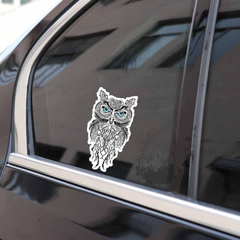 8.3CM*15.3CM Creative Blue Eye Owl  Motorcycle Car Sticker 11-01352