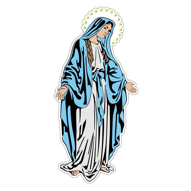 7.1CM*15.2CM  Saint Mary Jesus Mother God   Motorcycle Car Sticker 11-00373
