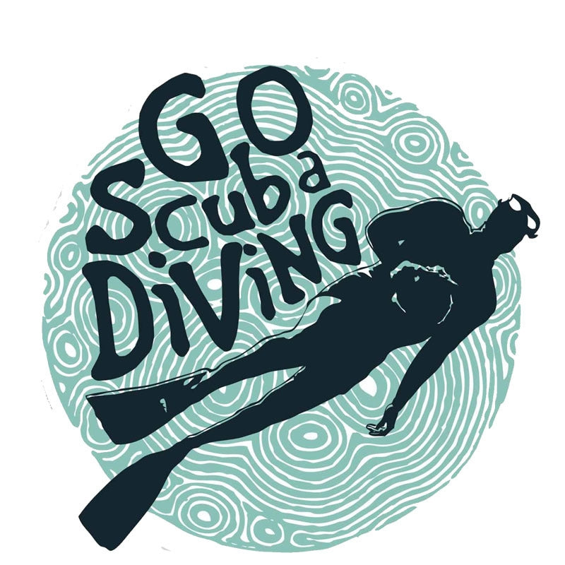 13CM*13CM Funny Go Scuba Diving   Decoration Car Sticker 11-00240