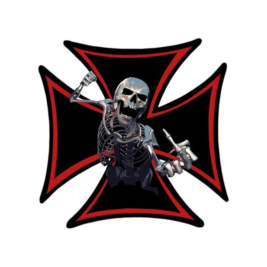 15x15cm Personality ZOMBIE Cross Skull Biker Death Skeleton Motorcycle  Car Stickers Decals C1-8097