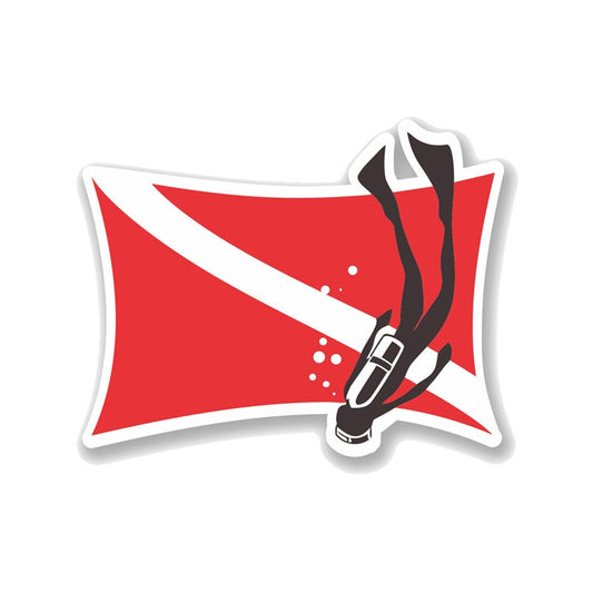 13.9CM*10.7CM Scuba Diving Flag Decal  Motorcycle Car Sticker 11-00738