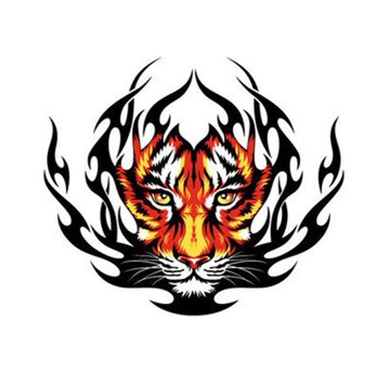 15CM*12.9CM Funny Tiger Flame Decal  Motorcycle Car Sticker 11-00598
