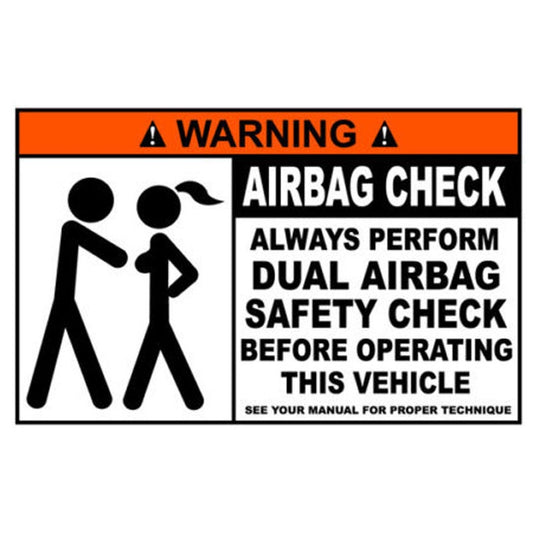 15.5x9.6cm Funny WARNING Airbag Check Decal Bumper Car Sticker  Decals C1-8121