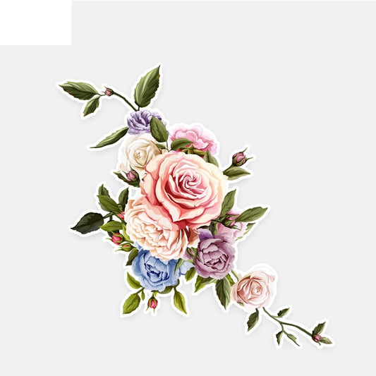 13*13.3CM Interesting Roses Flowers Decor Car Stickers Bumper Car Window Colored Graphic 11A0819