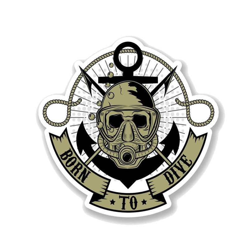 14.7CM*14.6CM Born To Dive Scuba Diving Decal  Motorcycle Car Sticker 11-00742
