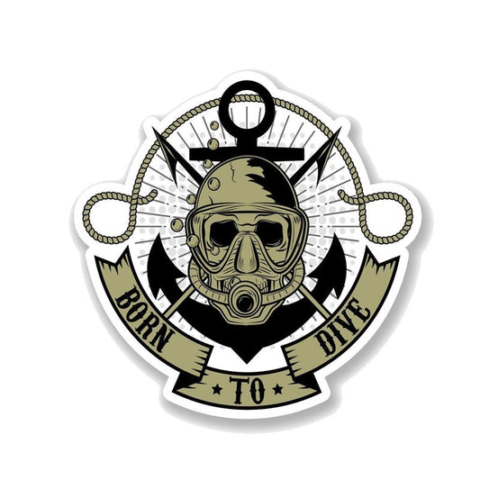 14.7CM*14.6CM Born To Dive Scuba Diving Decal  Motorcycle Car Sticker 11-00742