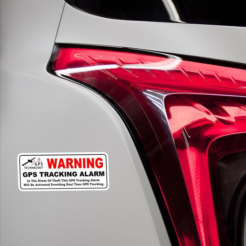 10CM*3.9CM 4X Car Sticker WARNING GPS TRACKING ALARM  Personality Decal C1-7582