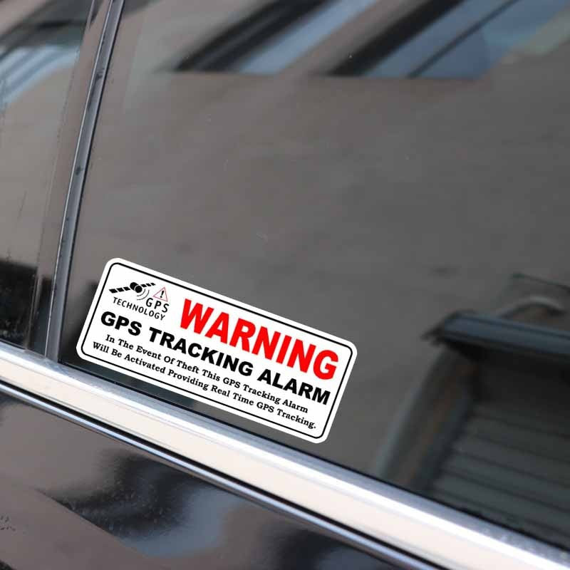 10CM*3.9CM 4X Car Sticker WARNING GPS TRACKING ALARM  Personality Decal C1-7582