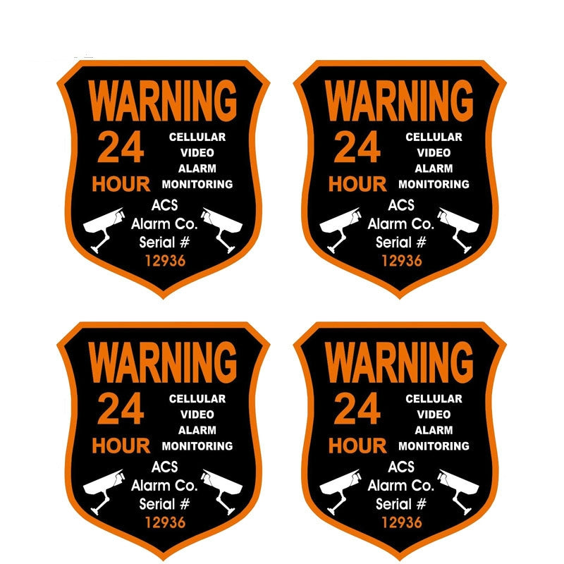 12.1CM*13.5CM 4X Car Sticker ACS Alarm Surveillance Security Camera Lnterest The Tail Of The Car Decal C1-7600