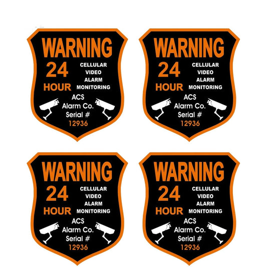 12.1CM*13.5CM 4X Car Sticker ACS Alarm Surveillance Security Camera Lnterest The Tail Of The Car Decal C1-7600