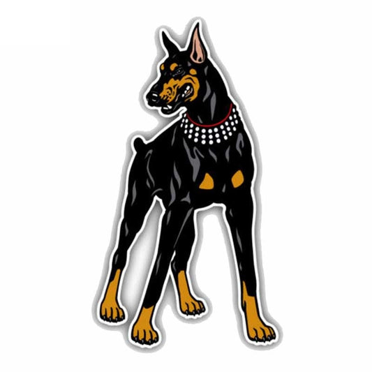 7.6CMx15.2CM  Doberman Pinscher Breed Dog Pet Car Sticker C1-9037