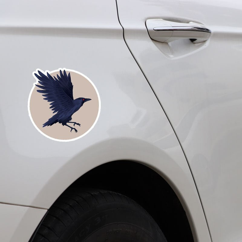 13.9*14.4CM Lovely Raven Decals Car Sticker Decor Personalized Graphic Bumper Car Window 11A0383
