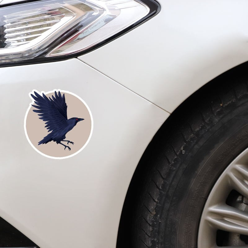 13.9*14.4CM Lovely Raven Decals Car Sticker Decor Personalized Graphic Bumper Car Window 11A0383