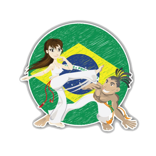 13CM*11.9CM Brazilian Martial Art Capoeira PVC Motorcycle Car Sticker 11-00201