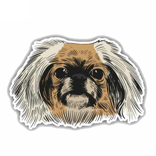 18.4CMx12.5CM Fashion Funny Pekingese Dog Head The Car Whole Body PVC Car Sticker C1-9019