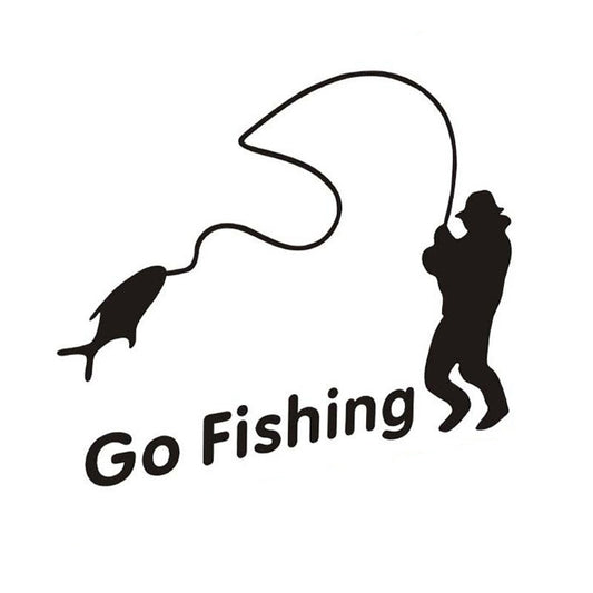 Outdoor Sports Fishing GO FISHING Stickers Car Accessories Car Stickers Decals Black Silver CT-390