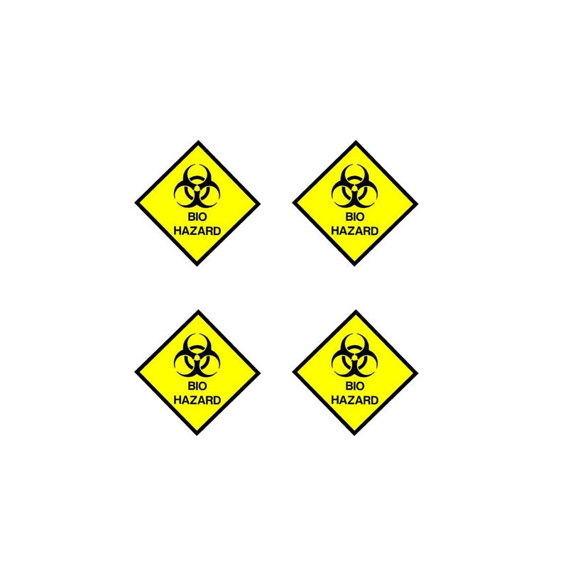 10CM*10CM 4X Car Styling Bio Hazard Sign Warning Mark Lnterest  Sticker Decal C1-7557