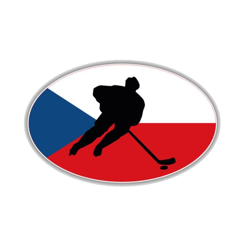 11CM*6.8CM Czech Republic Flag Hockey Decal PVC Motorcycle Car Sticker 11-00283