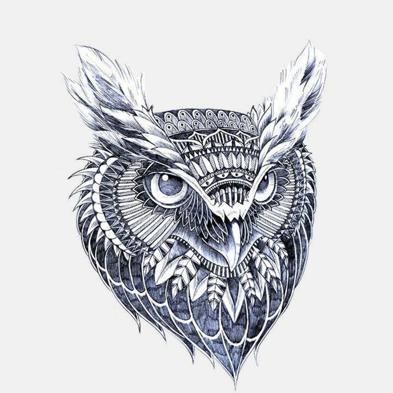 12.3CM*15.8CM Creative Blue Pattern Owl Head PVC Motorcycle Car Sticker 11-01345